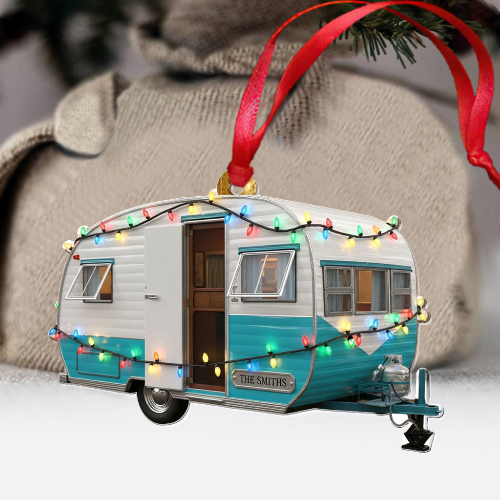 Love Camping Lovely Campers - Personalized Camping Transparent Ornament