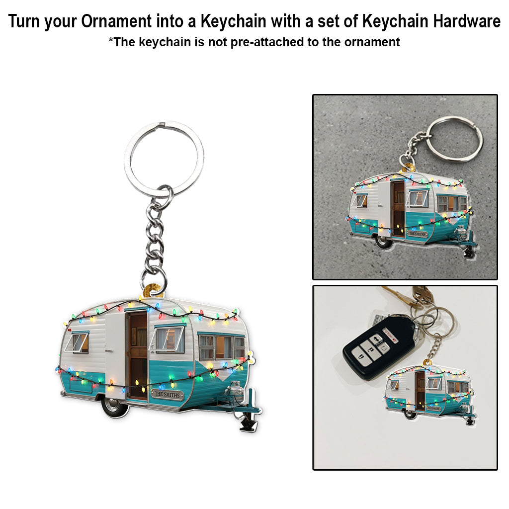 Love Camping Lovely Campers - Personalized Camping Transparent Ornament