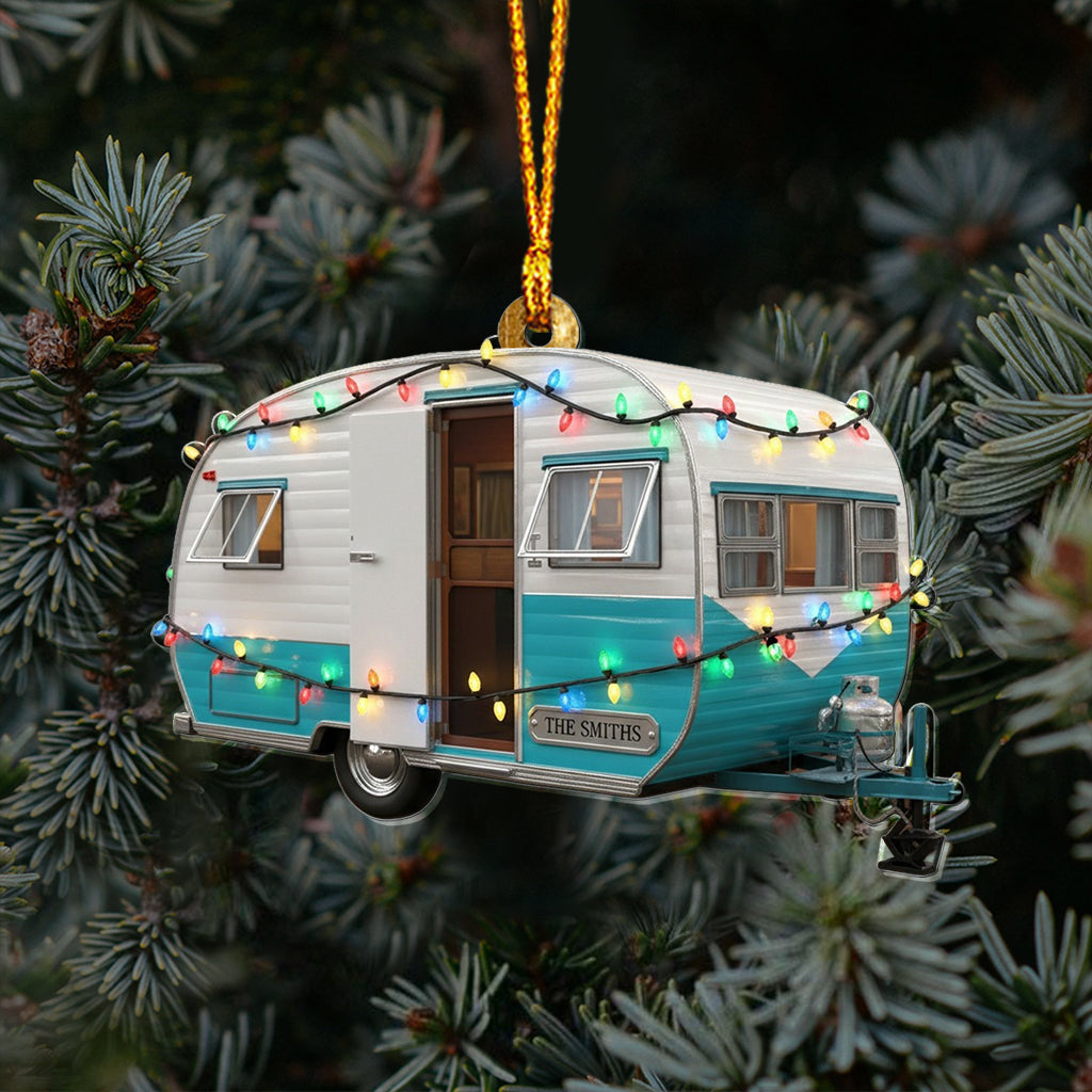 Love Camping Lovely Campers - Personalized Camping Transparent Ornament