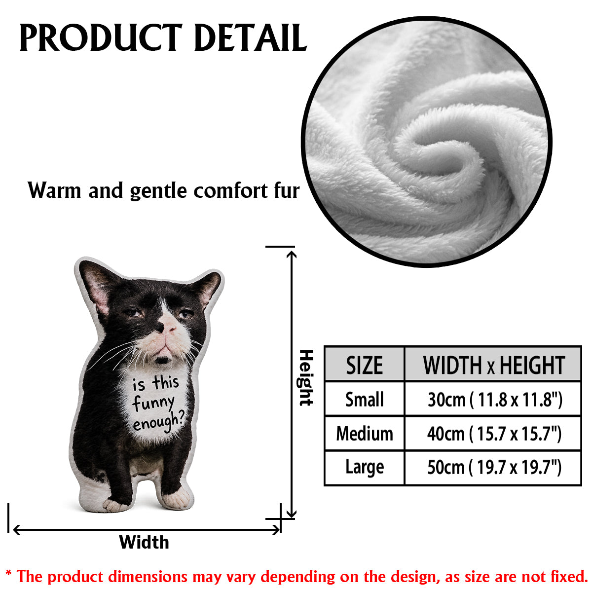 Funny Ugly Awkward Cat Dog Custom Photo - Personalized Dog Premium Faux Fur Pillow