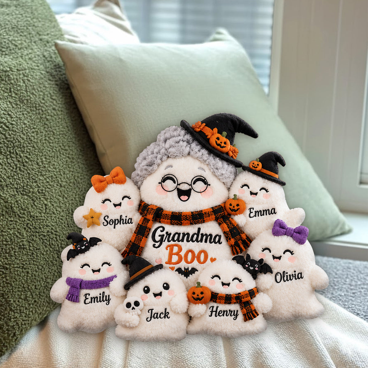 Grandma's Little Boo Crew - Personalized Grandma Premium Faux Fur Pillow