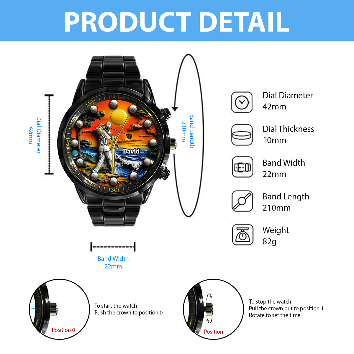 Love Golf - Personalized Golf Hand Watch