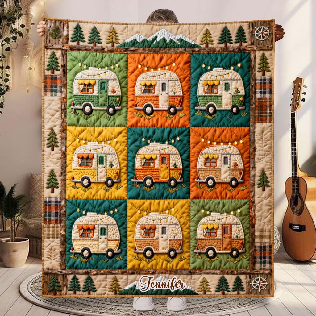 One Camp At A Time - Personalized Camping Blanket