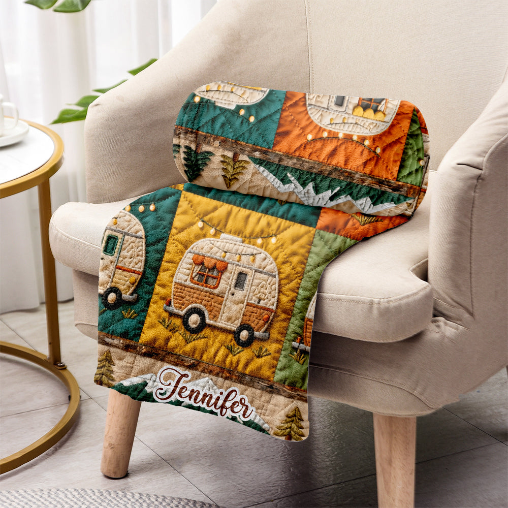One Camp At A Time - Personalized Camping Blanket