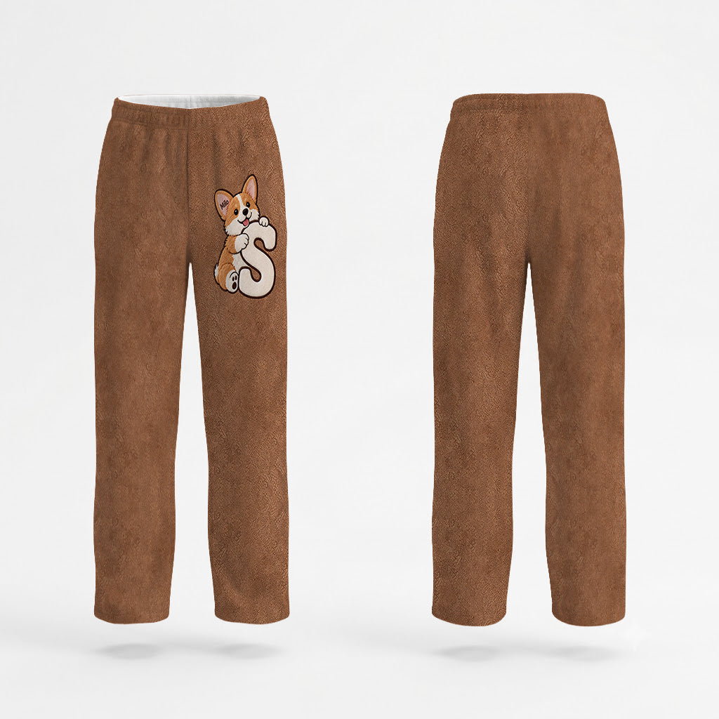 Puppy Initial - Personalized Dog Fleece Lounge Set
