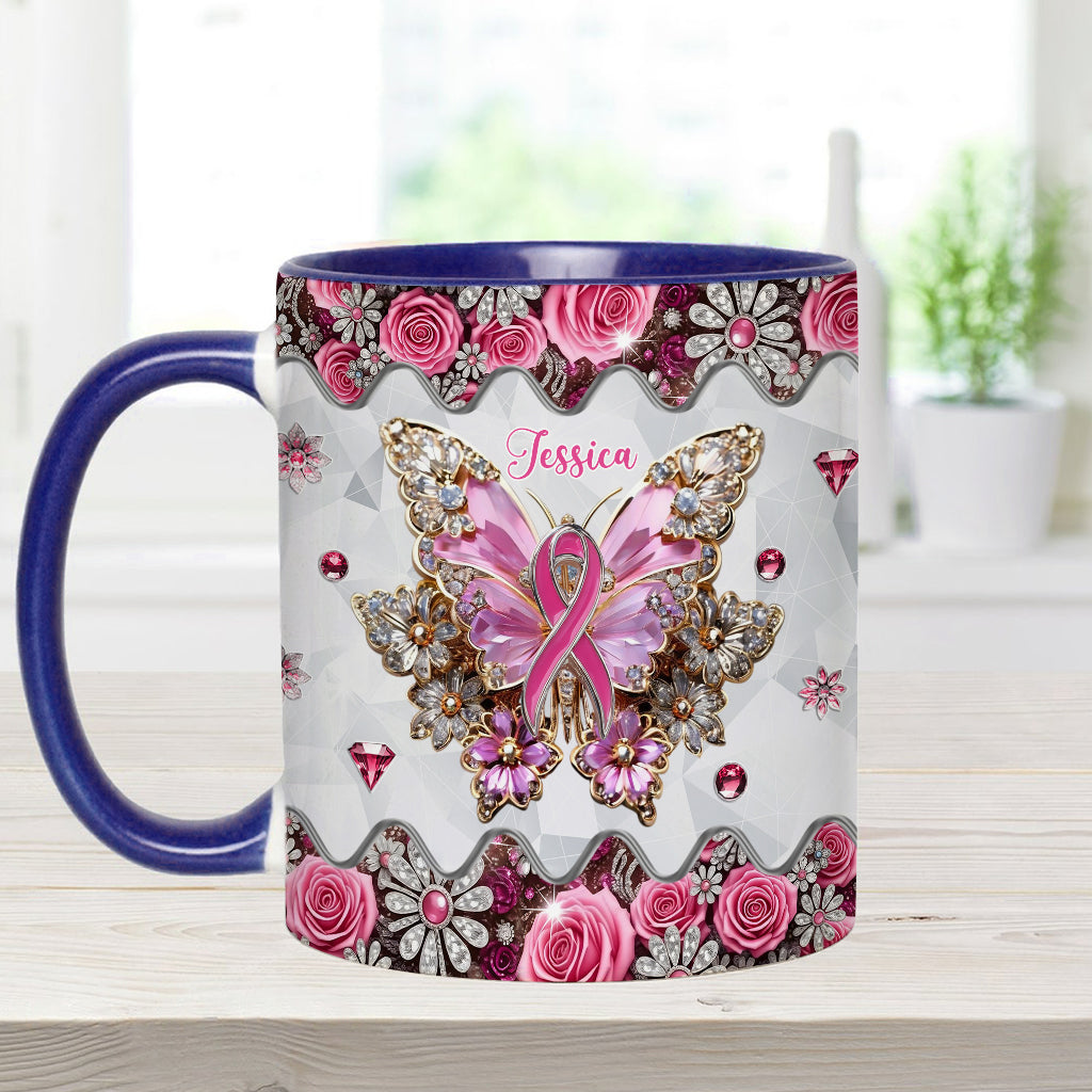 Faith Hope Love - Personalized Breast Cancer Awareness Accent Mug