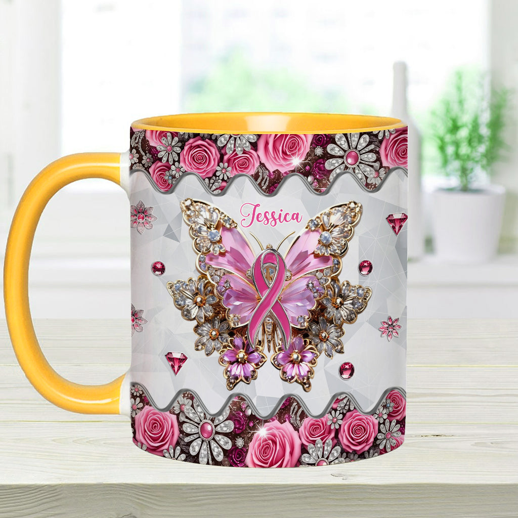 Faith Hope Love - Personalized Breast Cancer Awareness Accent Mug
