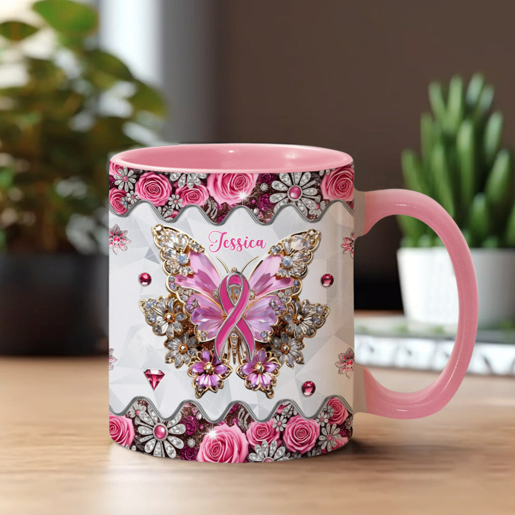 Faith Hope Love - Personalized Breast Cancer Awareness Accent Mug