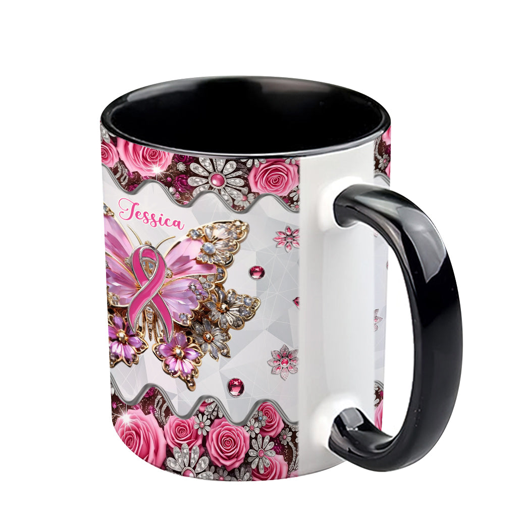 Faith Hope Love - Personalized Breast Cancer Awareness Accent Mug