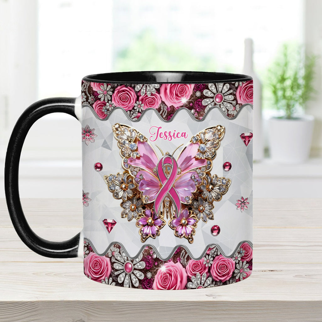 Faith Hope Love - Personalized Breast Cancer Awareness Accent Mug