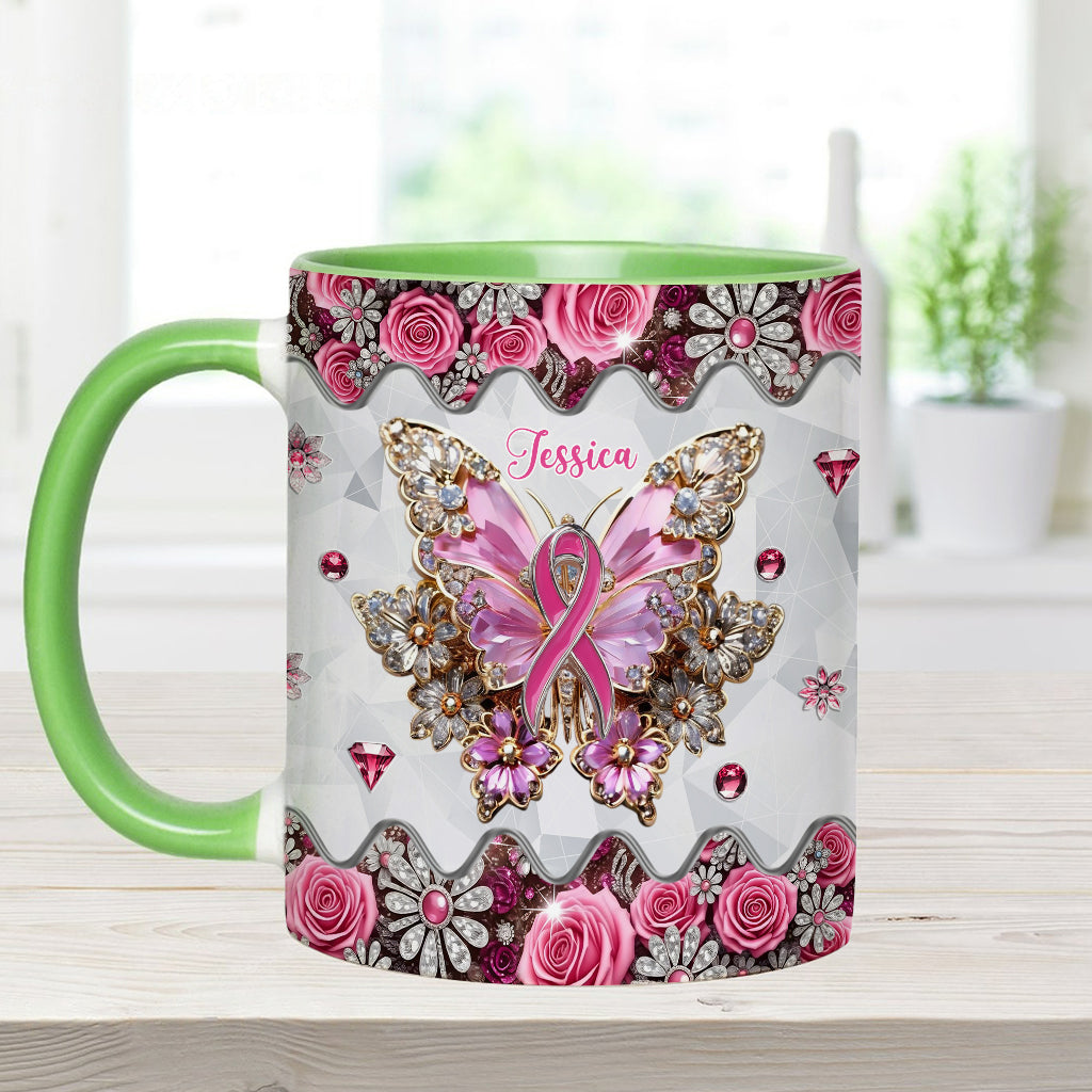 Faith Hope Love - Personalized Breast Cancer Awareness Accent Mug