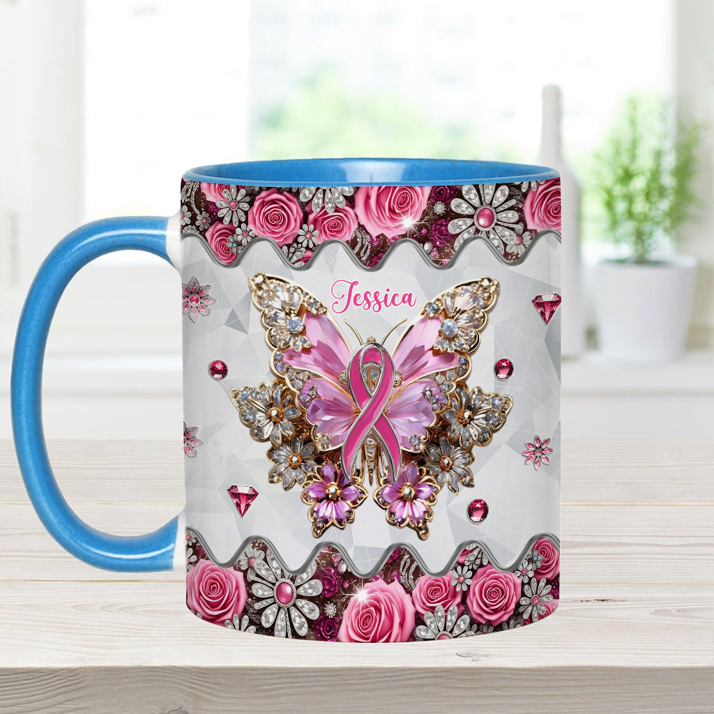 Faith Hope Love - Personalized Breast Cancer Awareness Accent Mug