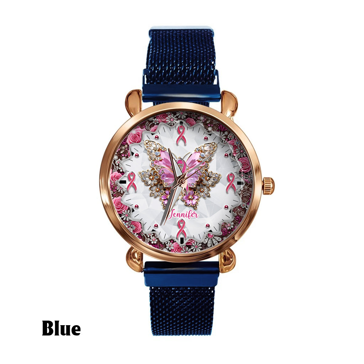 Faith Hope Love - Personalized Breast Cancer Awareness Women Hand Watch