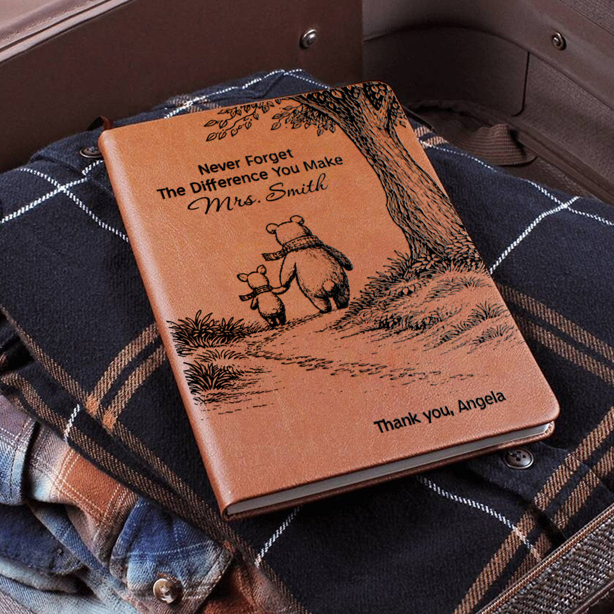 Back To School - Personalized Teacher Leather Journal