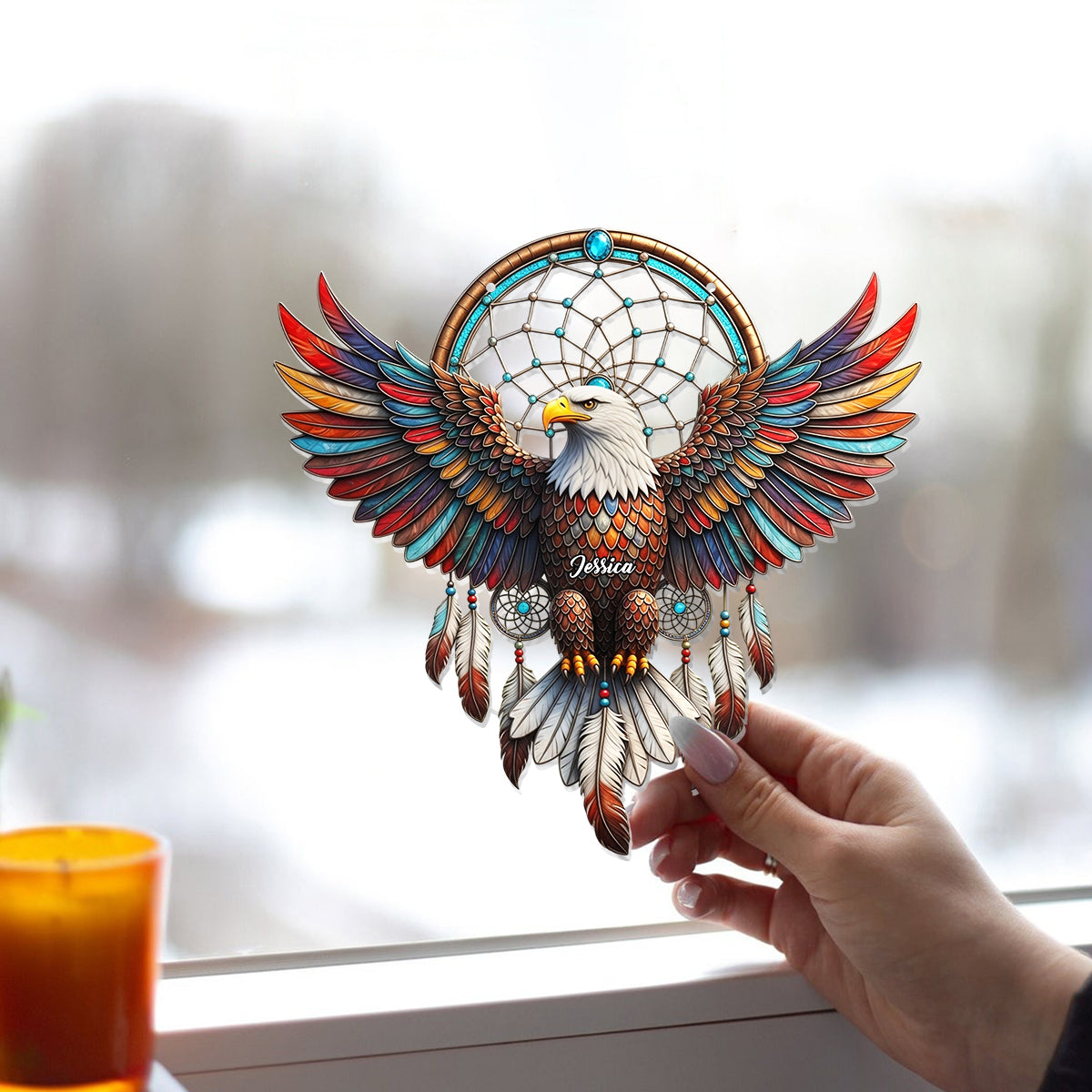Majestic Eagle - Personalized Bald Eagle Window Hanging Suncatcher Ornament