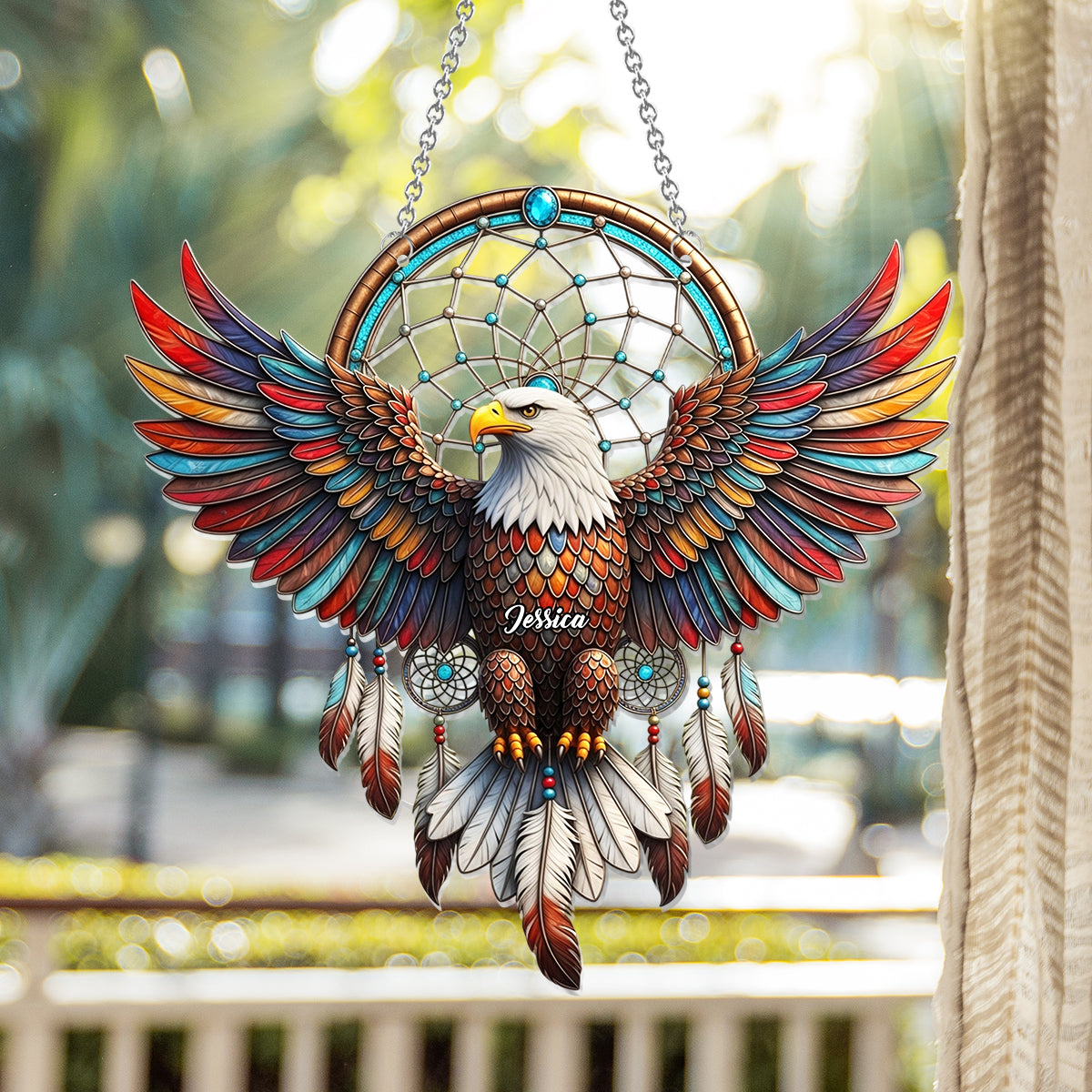Majestic Eagle - Personalized Bald Eagle Window Hanging Suncatcher Ornament