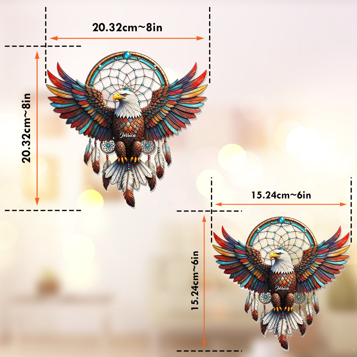 Majestic Eagle - Personalized Bald Eagle Window Hanging Suncatcher Ornament