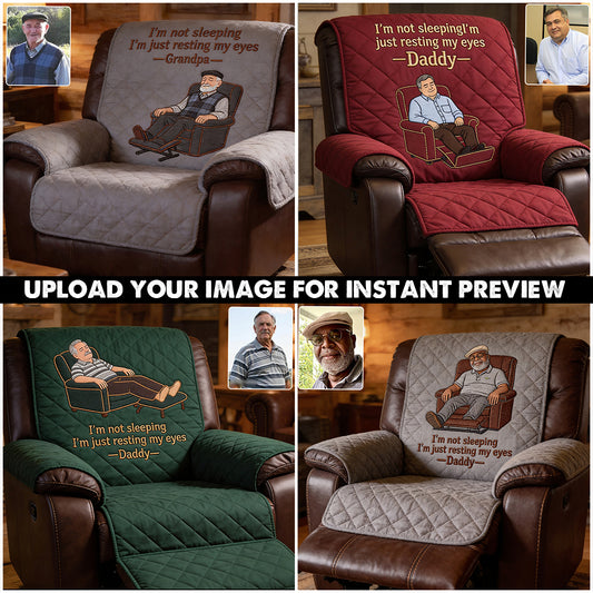 Just Resting My Eyes - Personalized Father Quilted Sofa/Couch Cover
