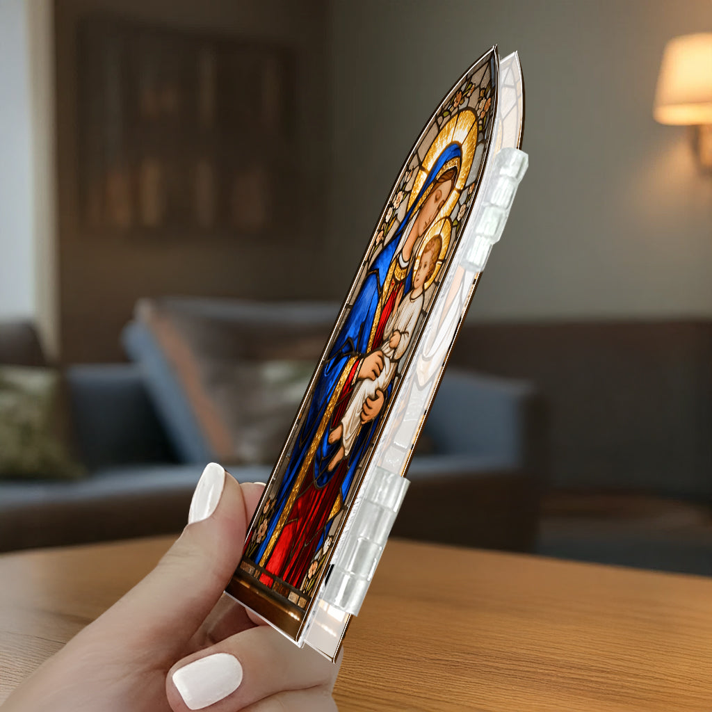 Virgin Mary & Jesus Christ - Personalized Christian Acrylic Diptych