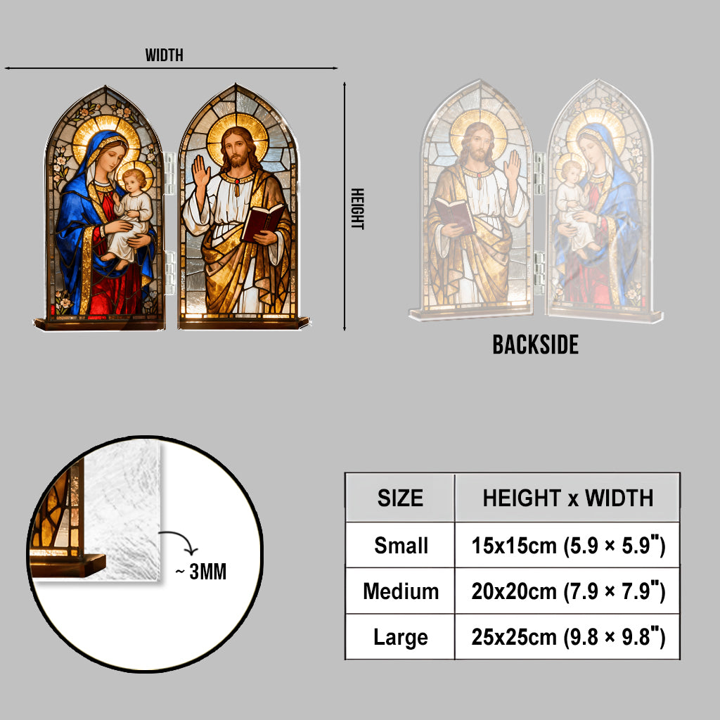 Virgin Mary & Jesus Christ - Personalized Christian Acrylic Diptych