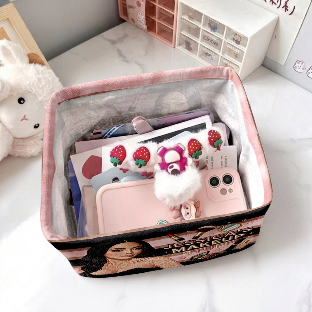 Love Being A Makeup Artist - Personalized Makeup Rectangle Storage Basket