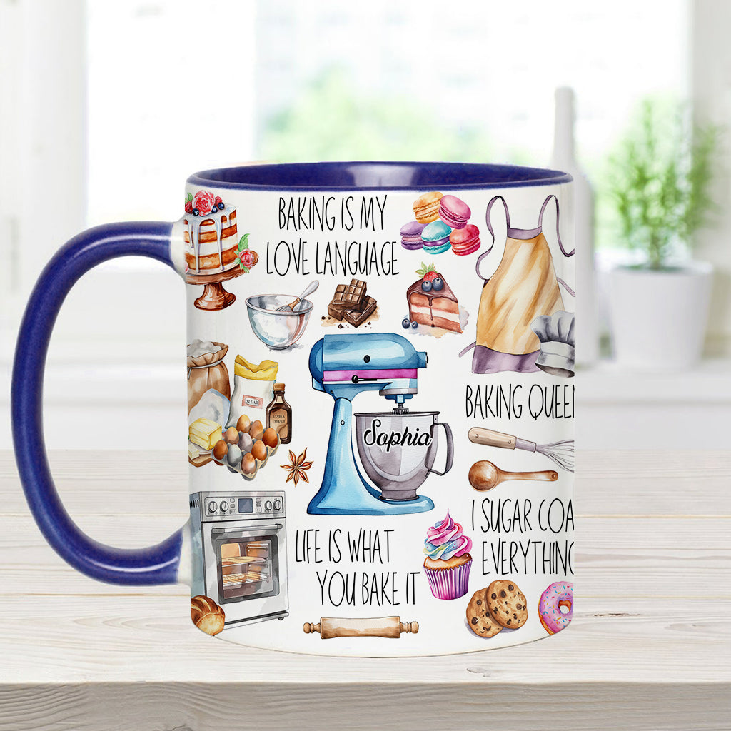 Baking Is My Love Language - Personalized Baking Accent Mug