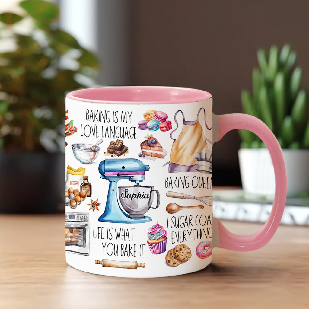 Baking Is My Love Language - Personalized Baking Accent Mug
