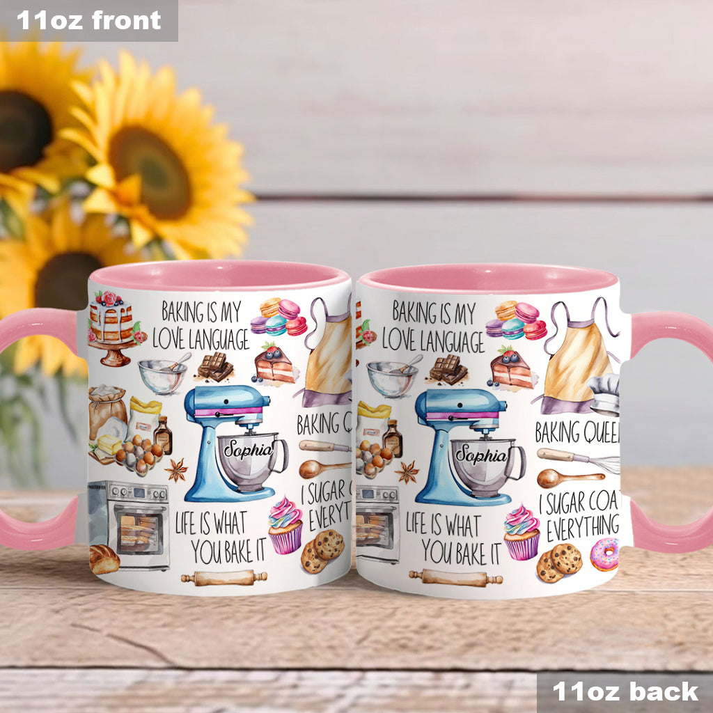 Baking Is My Love Language - Personalized Baking Accent Mug