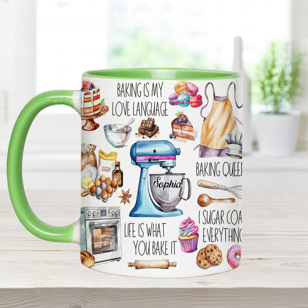 Baking Is My Love Language - Personalized Baking Accent Mug