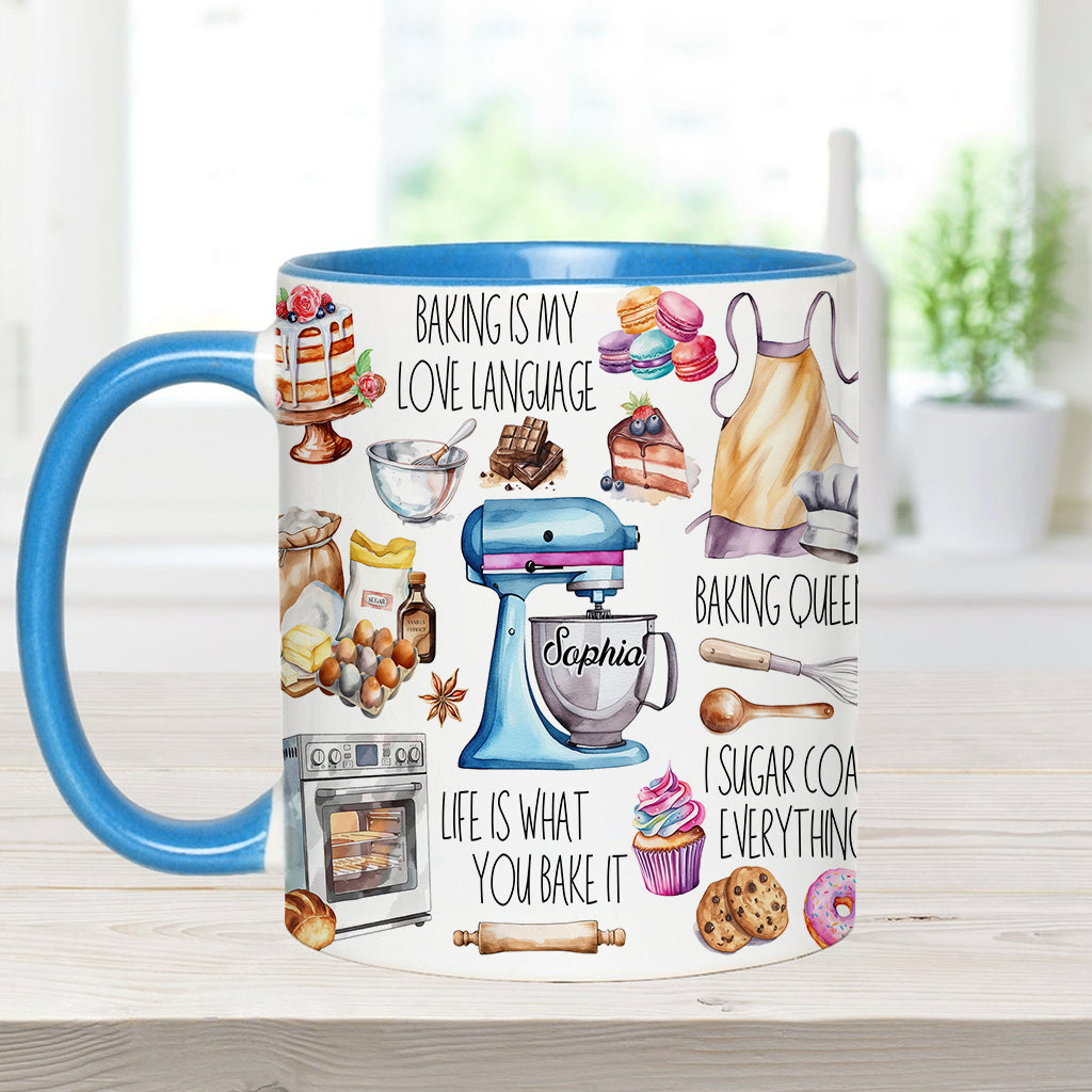 Baking Is My Love Language - Personalized Baking Accent Mug