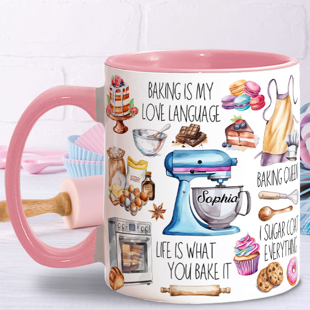 Baking Is My Love Language - Personalized Baking Accent Mug