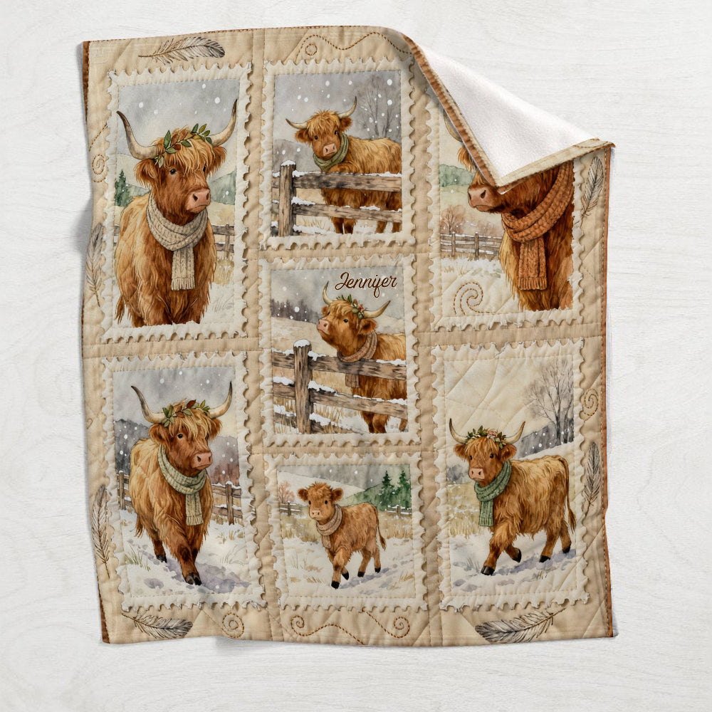 Adorable Highland Cows - Personalized Highland Cow Blanket