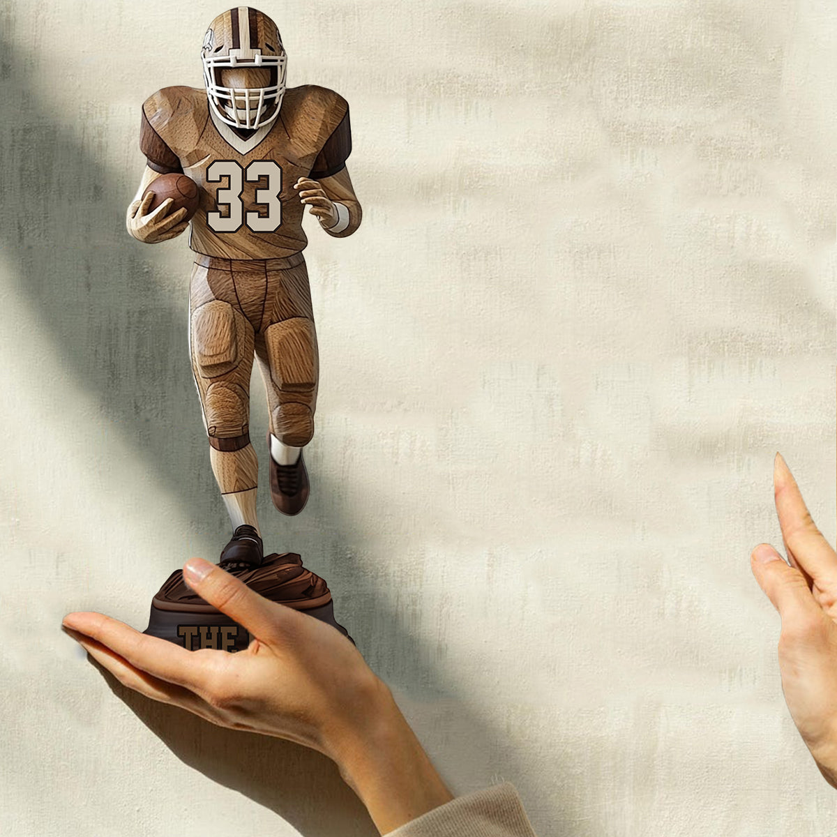 Gift For Football MVP, Gift For Football Son - Personalized Football Custom Shaped Wood Plaque