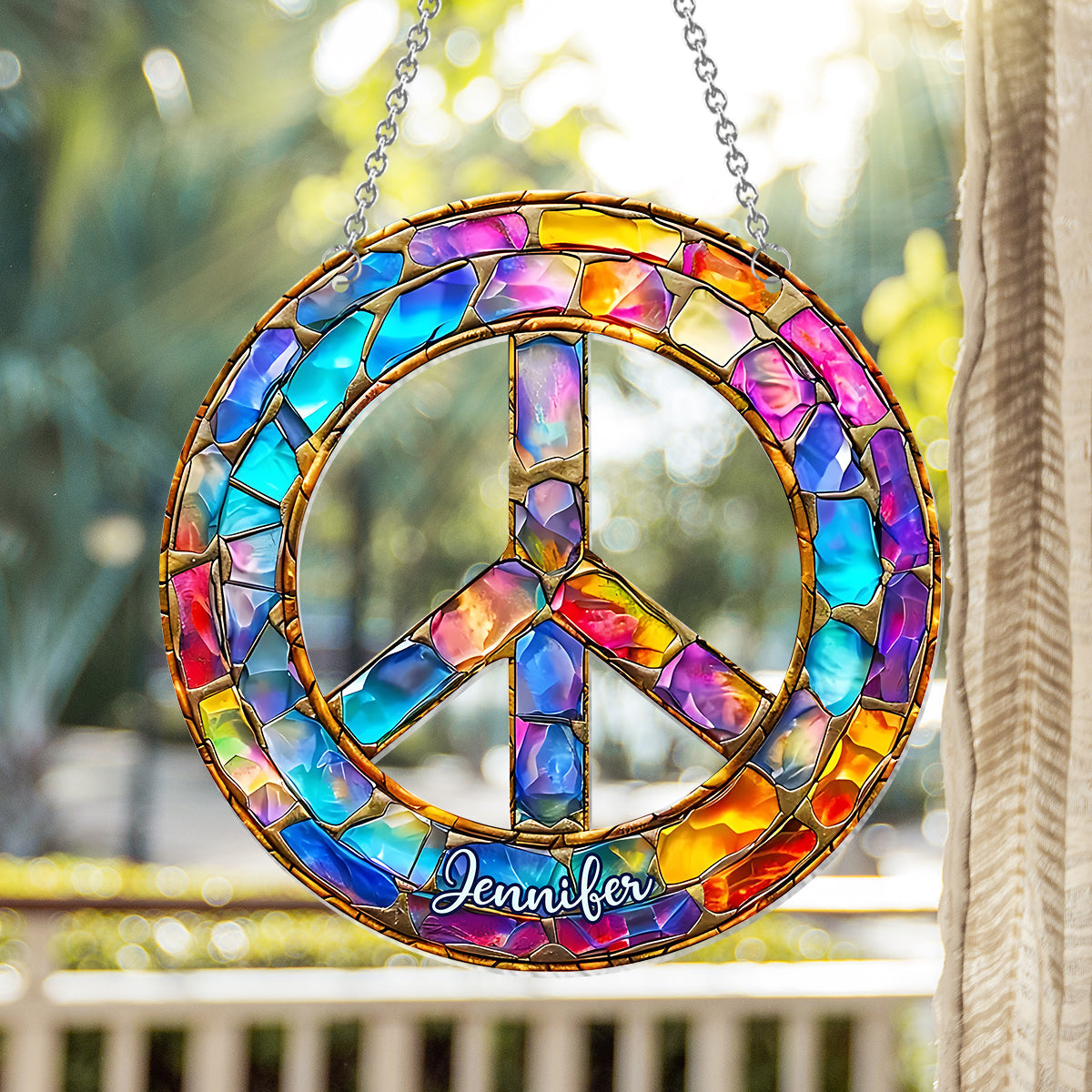 Hippy Soul - Personalized Hippie Window Hanging Suncatcher Ornament