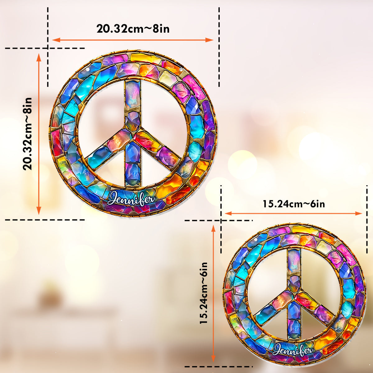 Hippy Soul - Personalized Hippie Window Hanging Suncatcher Ornament
