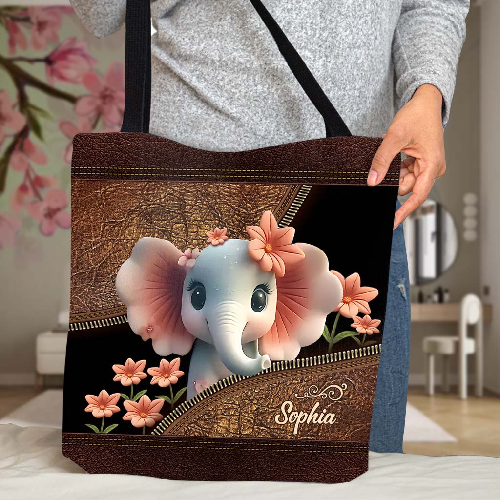Love Elephant - Personalized Elephant Tote Bag
