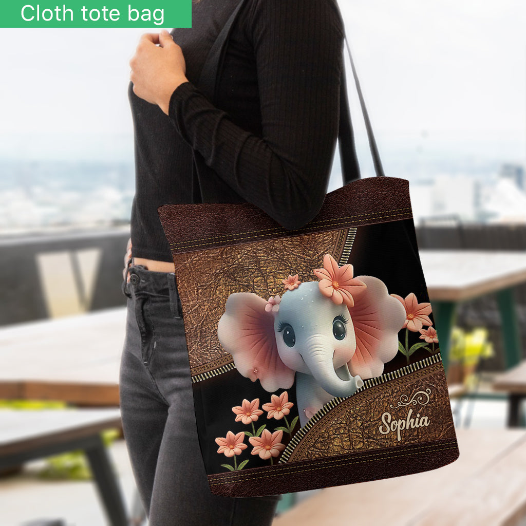 Love Elephant - Personalized Elephant Tote Bag
