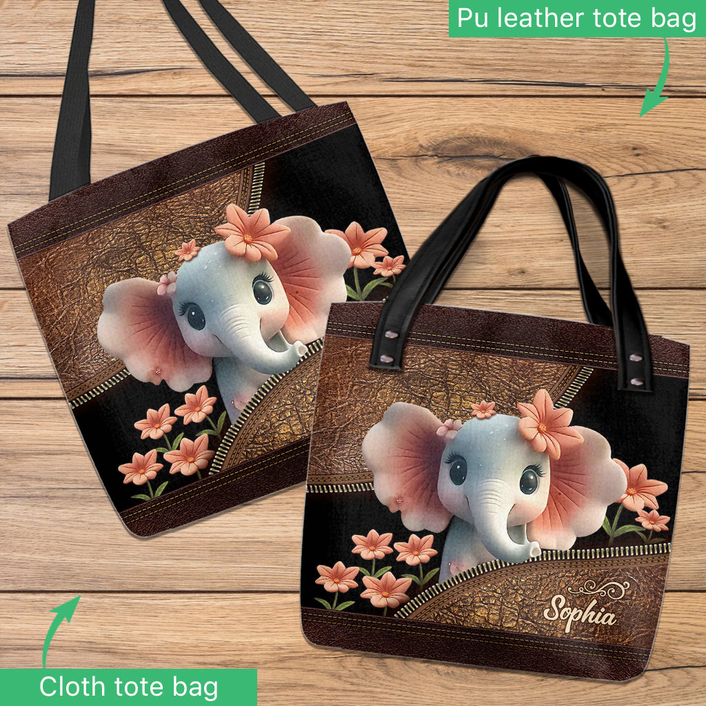 Love Elephant - Personalized Elephant Tote Bag