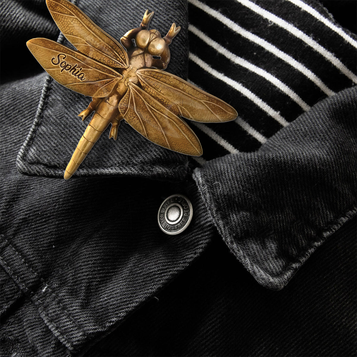 And I Think to Myself What a Wonderful World - Love Dragonfly - Personalized Dragonfly Pin