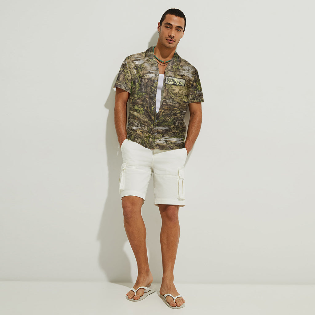 Papa‘s Keepers Camouflage Pattern Fishing - Personalized Fishing Hawaiian Shirt