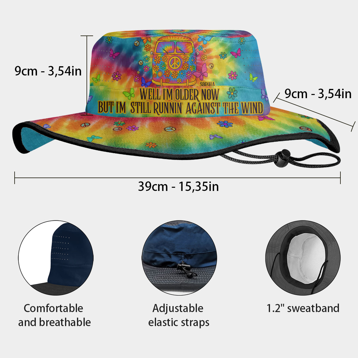 Running Against The Wind - Personalized Hippie Boonie Hat