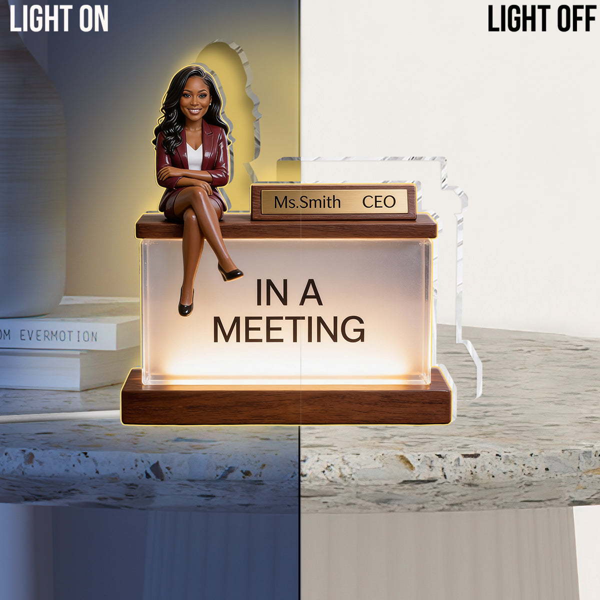 Desk Sign - Personalized Colleague Acrylic LED Night Light