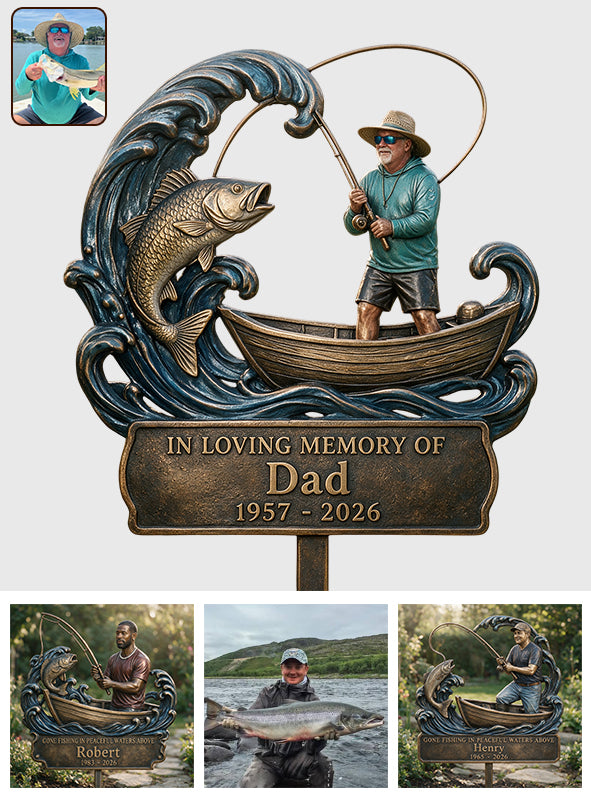 Gone Fishing - Personalized Fishing Acrylic Garden Sign/ Acrylic Plaque Sign
