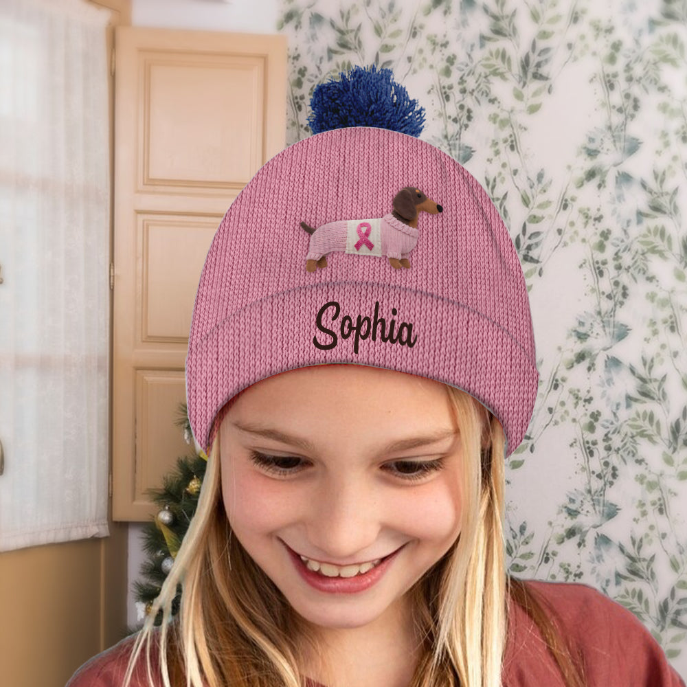 Faith Hope Love - Personalized Breast Cancer Awareness Beanie Hat