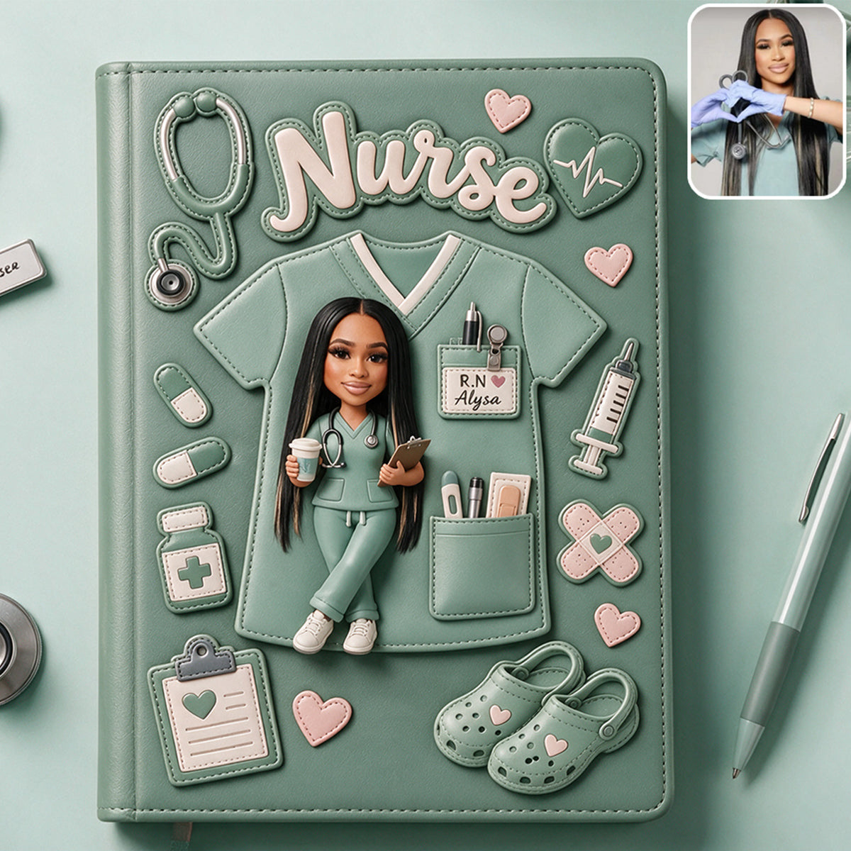 Nurse's Notebook - Personalized Nurse Leather Journal
