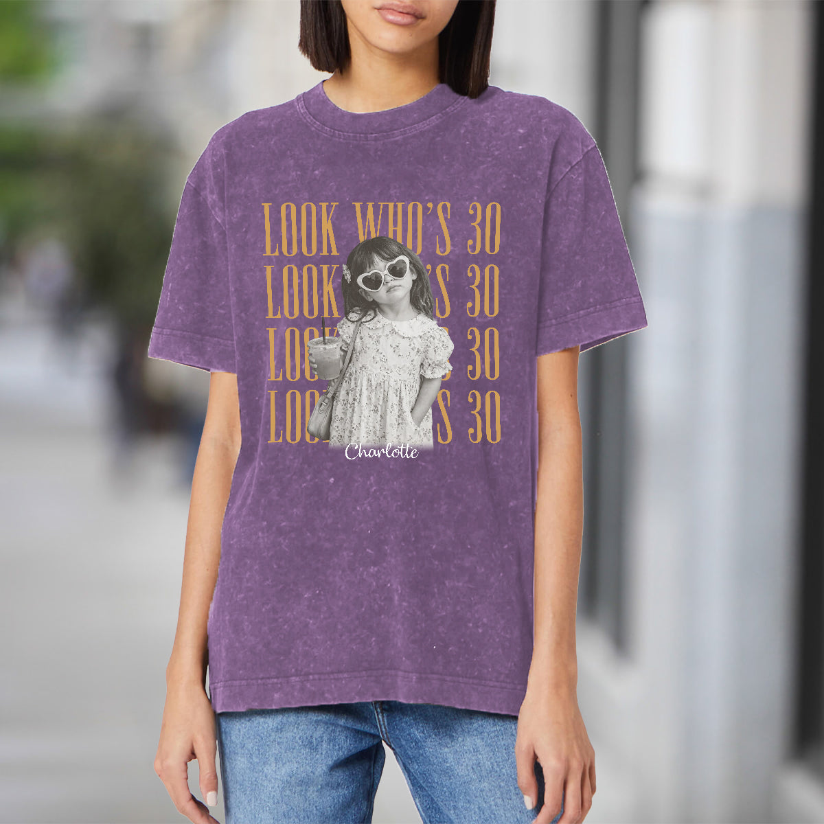 Birthday Gift - Personalized Birthday Washed T-Shirt