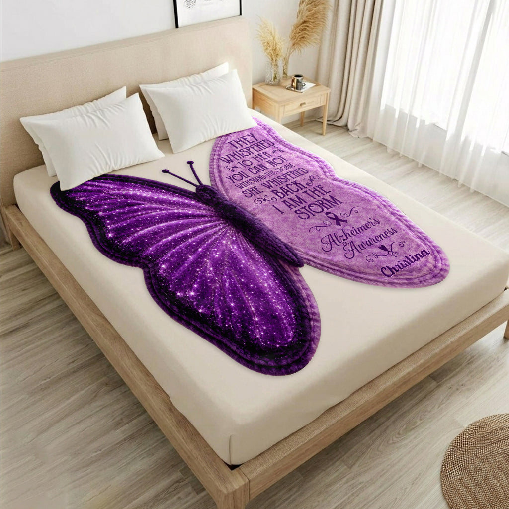 Alzheimer Awareness Month - Personalized Alzheimer Awareness Shaped Fleece Blanket