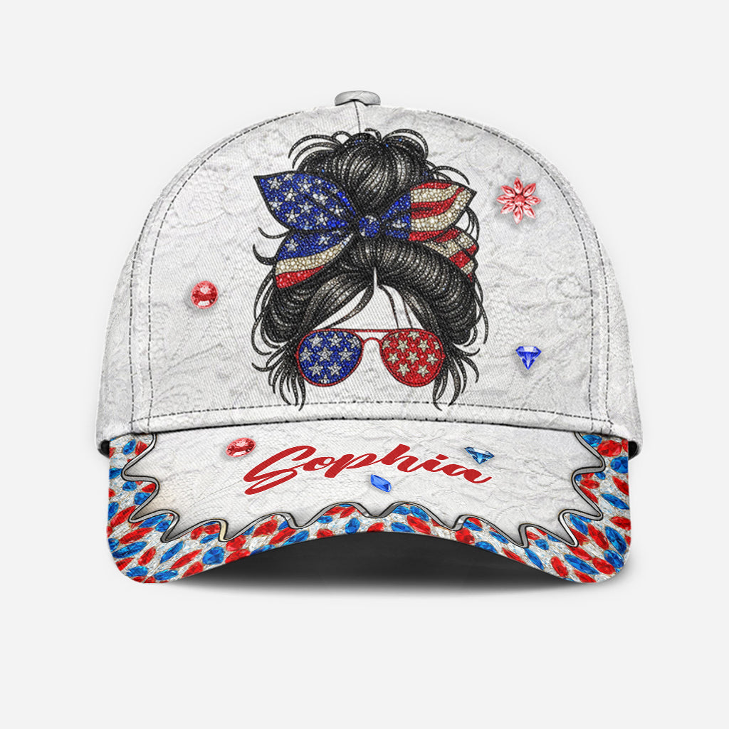 Messy Bun Girl - Personalized Independence Day/ 4th of July Classic Cap
