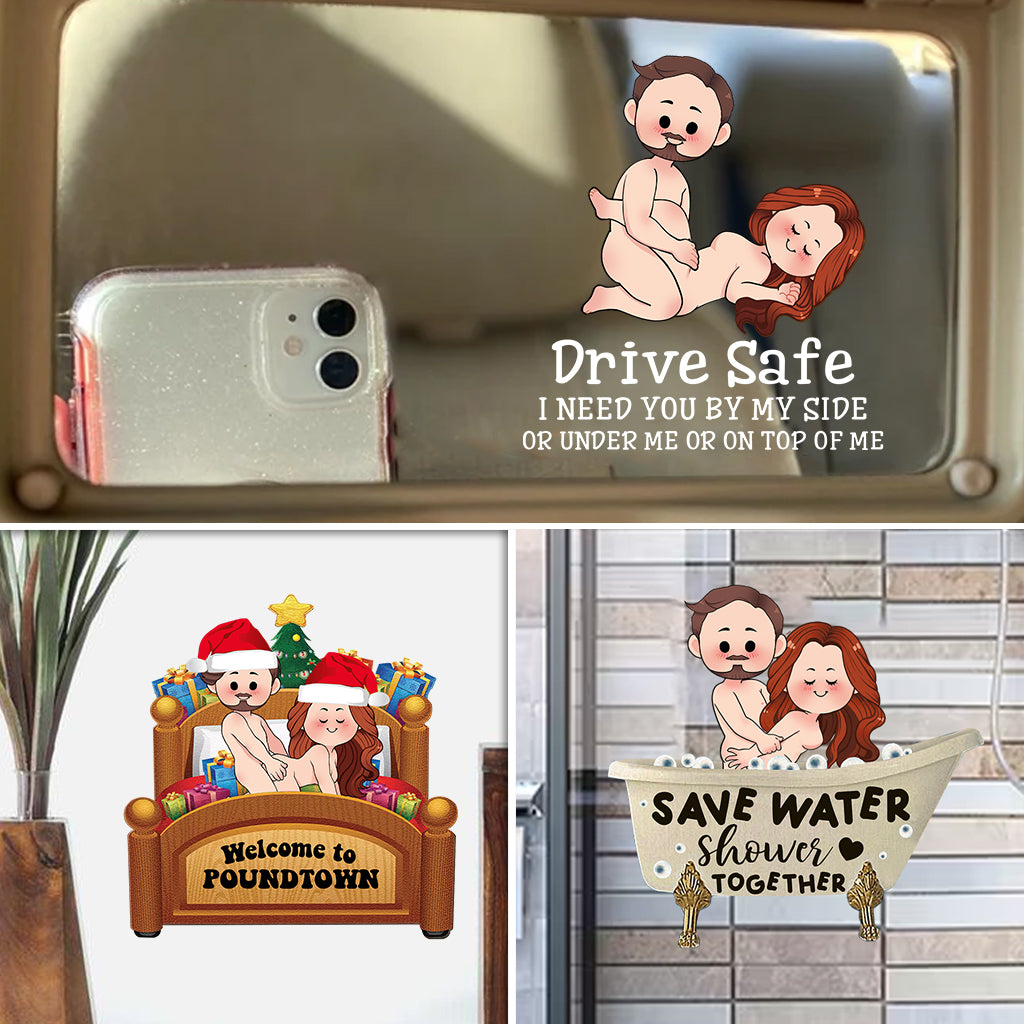 Naughty Naughty - gift for husband, wife - Personalized Decal Die Cut