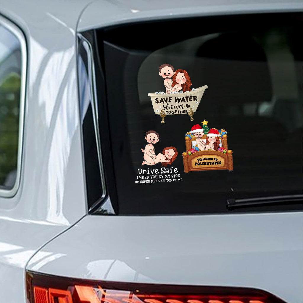 Naughty Naughty - gift for husband, wife - Personalized Decal Die Cut